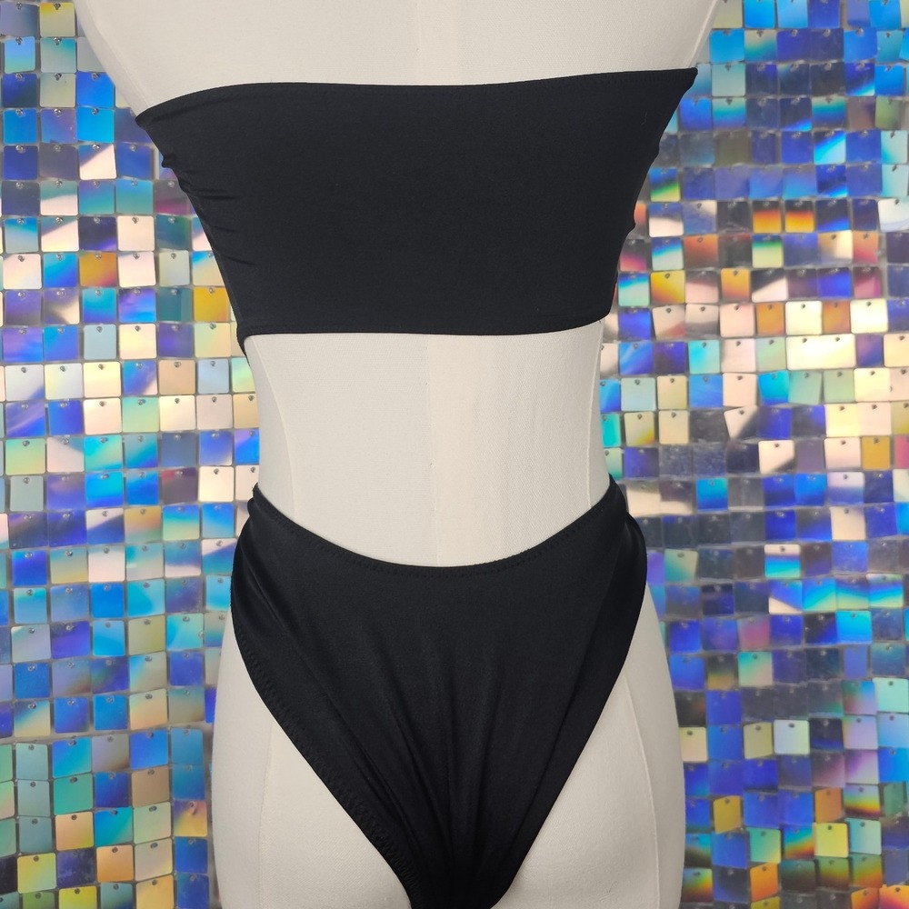 Norma‎ Kamali Black Strapless Cut Out Monokini One Piece Bathing Suit - Picture 3 of 4